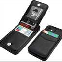 KIHUWEY Compatible with iPhone 12 Mini Case Wallet with Credit Card Holder, Premium Leather Magnetic Clasp Kickstand Heavy Duty Protective Cover for iPhone 12 Mini 5.4 Inch(Black)