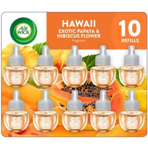 Air Wick Plug in Scented Oil Refill, 10ct, Hawaii, Air Freshener, Eco Friendly, Essential Oils