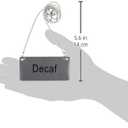 Winco Stainless Steel Chain Sign, "Decaf" Medium