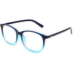 Jcerki Oversize Frame Nearsighted Glasses-2.25 Strength Short Sighted Men and women lightweight Myopia Spectacles (Blue)