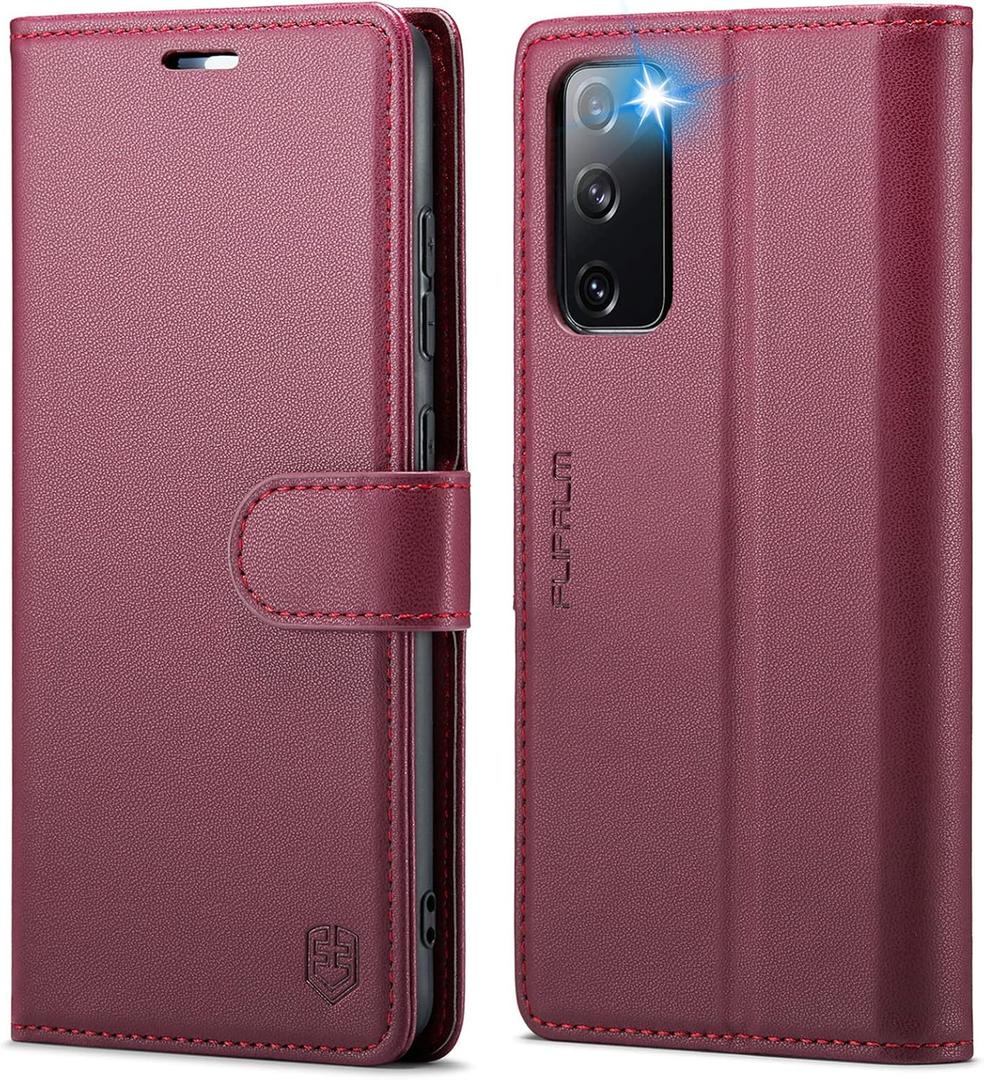 Wallet Case for Samsung Galaxy S20 FE 5G, RFID Blocking Credit Card Holder, PU Leather Folio Flip Kickstand Protective Shockproof Cover for Samsung S20 FE (Rose Red)