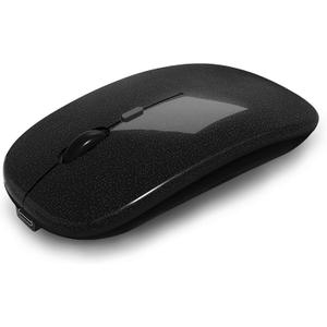 Wireless Bluetooth Mouse Rechargeable Laptop Mice Use Portable(Bluetooth5.2 and USB 2.4G) Dual Mode Connection Silent Slim Computer Mouse for Laptop/iPad Tablet/Apple MacBook/PC(Bright Black)