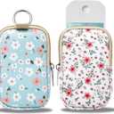 COOKOOKY 2 Pack Hand Sanitizer Spray Case Compatible with Touchland, Hand Sanitizer Holder, Mini Zippered Pouch, Small Makeup Bag for Women Friends Girls Gifts Idea (Green)