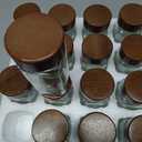 Yangbaga 24Pcs Glass Spice Jars with Labels-4OZ Wood Lid Square Spice Containers with Pepper Grinder Lids &Funnel,Seasoning Jars for Rack Cabinet Drawer