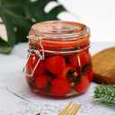 Set of 2 airtight wide mouth glass jar with lid 17oz 0.5 liter Clear Glass Kitchen, Pantry Organizer. Keep your food, grains coffee, tea, cookies and candies dry, fresh. (Oval PC11002-F)