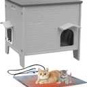 Heated Outdoor Cat House Weatherpoof Large Plastic Feral Cat Shelter