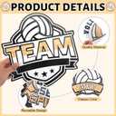 24 Pieces Large Size Volleyball Cutouts Volleyball Party Decorations 7-14 Inch Tall Sport Themed Gifts for Classroom Wall Bulletin Board Birthday Baby Shower Sport Decor