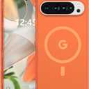 ANNSD for Google Pixel 9/9 Pro Case,Magnetic Matte Shockproof Cover,Translucent Full Body Protective Multilayer 3 in 1 Anti Drop Anti Scratch for Women Men(Matte Orange)