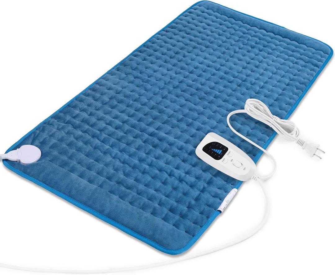 Heating Pad-Electric Heating Pads for Back,Neck,Abdomen,Moist Heated Pad for Shoulder,Knee,Hot Pad for Arms and Legs,Dry&Moist Heat & Auto Shut Off(Blue, 33''17'')