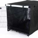 kefit Dog Crate Cover 24 inch, Kennel Cover for Wire Dog Cage, Black