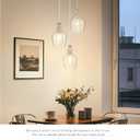 Emliviar Modern Kitchen Chandelier Brushed Nickel, 3-Light Hanging Pendant Lighting with Seeded Glass, Cluster Pendant Light Fixture for Entryway, DYE286G2-3 BN