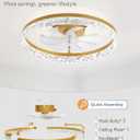 LEDIARY 20" Modern Ceiling Fans with Lights and Remote, Dimmable Low Profile Ceiling Fan, Flush Mount Fan, Stepless Color Temperature Change and 6 Speeds - Gold