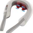 HoMedics Neck Massager with Heat - Pro Therapy Elite Portable, Adjustable Shiatsu and Vibration Massage, Tan