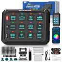 MICTUNING P1Y+ 12 Gang Switch Panel with APP Remote Control, Long Range 230FT Up to 5-Panels Simultaneously, Adjustable Strobe Pulse Momentary for Truck RV Offroad