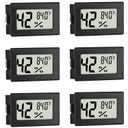 Mini Hygrometer Indoor Humidity Meter Hygrometer Thermometers 6 Pack Humidity Meters Gauge Hygrometer Mini Digital Thermometer Hygrometer with Fahrenheit () for Humidors, Greenhouse, Garden, Cellar
