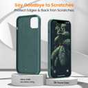 OuXul for iPhone 14 Case, iPhone 13 Case Shockproof Liquid Silicone Protective Phone Case with Soft Anti-Scratch Microfiber Lining Ultra Slim Drop Protection Phone Cover 6.1 inch(Forest Green)