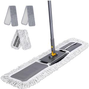 Masthome 36" Commercial Mop, Heavy Duty Industrial Floor Mop with 3 Microfiber Pads, 60" Adjustable Large Dust Mop,Wet Dry Flat Mops for Office Garage Warehouse Factory Mall