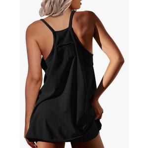 Athletic Rompers For Women Shorts Womens Sleeveless Mini Dress With Built-In Shorts Sundress Short Summer Outfits L