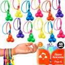 UpBrands 48-Pack Valentine's Day Cards with Pop-It Zipper Bracelets - Perfect Sensory Gifts for Classroom Exchanges and Kids Joyful Moments