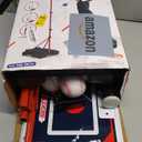 4 in 1 Kids Basketball Hoop and Tball Set for Toddlers 3-5, Adjustable Hanging Tee Ball Stand with Automatic Baseball Pitching Machine, Indoor Outdoor Sport Toys Birthday for Boys