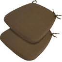 Outdoor Chair Cushions Set of 2,Patio Seat Cushion 17"x16"x2",U-Shaped Dining Chair Cushion 17 by 16 Inch,Water Resistant,Fade-Resistant Chair Pads for Kitchen Garden Furniture(Coffee Brown)