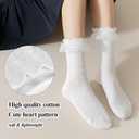 BIVOLU Womens Crew Socks Lace Ruffle Frilly Cotton Cute Princess Ankle Dress Socks for Girl 5 Pack (M)