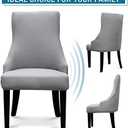 Liykimt Stretch Wingback Side Chair Slipcover-Accent Chair Cover Slipcover with Arm,Washable Upholstered Arm Dining Chair with Nailed Trim Protector for Dining Living Room Set of 2,Light Gray