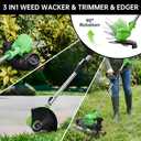Cordless Weed Wacker, 21V Lightweight Electric Trimmer with 2 x 21V Batteries & Charger 3-in-1 Grass Trimmer/Brush Cutter/Lawn Edger for Lawn Care