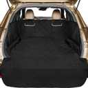 Veckle SUV Cargo Liner for Dogs, Water Resistant Dog Trunk Cover with Side Flap Protector 2 Large Pockets Pet Seat Cover for SUV Sedans Vans with Bumper Flap, Non-Slip, Large Universal Fit, Black