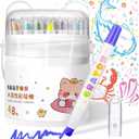 Prudiut 48 Color Silky Twistable Crayons, Washable Art Supplies, Multicultural Pastel Gel Crayons, Easy Grip Coloring Gift