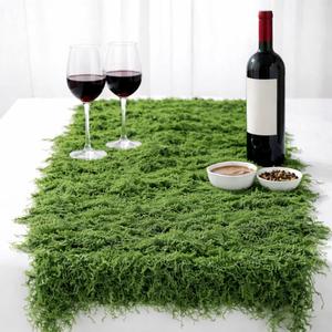 1 Pcs Fake Moss Table Runner for Crafts 19.68×78.74inch Artificial Moss Sheet Roll Waterproof Carpet Blanket for Wall Roof Garden Wedding Birthday Party Table Decoration