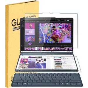 2 Pack Sets Tempered Glass Screen Protector for New 2025 Lenovo Yoga Book 9i (14IAH10) Laptop Touch Display 14 Inch 9H Scratch Resistant Anti-Shatter Film Anti-Fingerprint