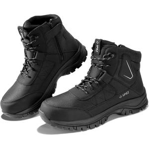 SPIEZ Waterproof Steel Toe Work Boots for Men Slip Resistant Antistatic Safety Shoes High-Top Winter Industrial and Construction Boots Black US 7.5-12 (9)