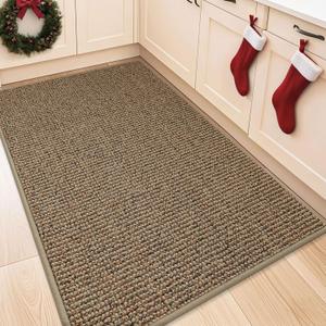 BEQHAUSE Kitchen Rugs 32"x48", Non-Slip Kitchen Mats for Floor, Super Absorbent and Stain Resistant Kitchen Rugs, Machine Washable Rugs for Kitchen, Hallway, Laundry & Sink, Taupe