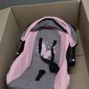 Bayer Design 67933AA Toy, Car Seat Easy Go for Neo Vario Pram with Cover, Doll Accessories, Pink, Grey with Butterfly,Grey/pink, for Dolls up to 18"