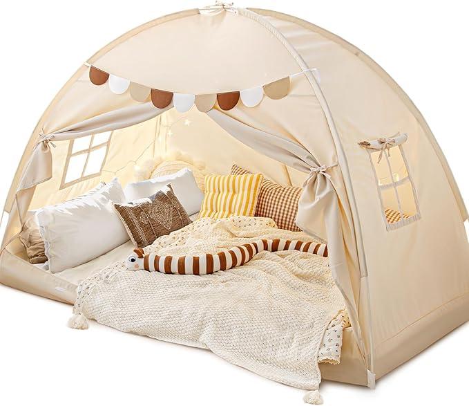 Sherilyn Full Size Bed Canopy Toddler Bed Tents for Kids Dream Tent on Bunk Bed Privacy Space Blackout Sleeping Playhouse Tents Indoor Portable Drafty House for Boys Girl Birthday Gift, 54"W x 75"L (Pack of 1)