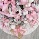 HUIHUANG Pink Wired Satin Ribbon with Glitter Stripe Edges 2.5 inch, Pink Christmas Ribbon for Tree, Bows Making, Wreath Supplies, Gift Wrapping Garland, Home Decor, Crafts -10 Yards