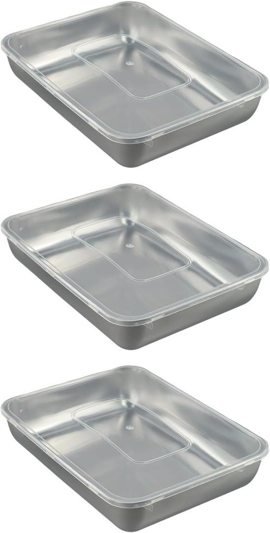 3 PCS Thickened Stainless Steel Fresh-keeping Box With Lid, Food Containers, Leak Proof Meat Storage Container, Stainless Steel Lunch Box, For Travel And Work, Dishwasher Safe 3 PCS Thickened Stainless Steel Fresh-keeping Box With Lid, Food Containers, Leak Proof Meat Storage Container, Stainless Steel Lunch Box, For Travel And Work, Dishwasher Safe