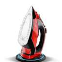 OMAIGA Cordless Iron for Clothes, 1500W Wireless Steam Iron with Ceramic Soleplate, 360 Degree Power Base, Auto Shut Off, Self-Clean, Anti-Calc, 3 Temperature Settings, 11.84oz Water Tank, Red
