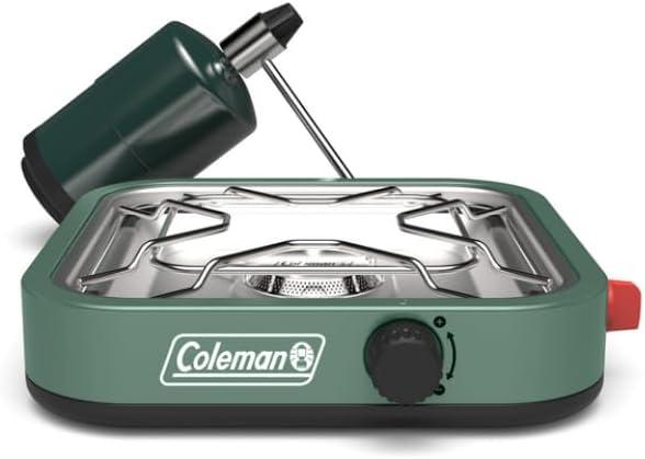 Coleman Cascade 18 1-Burner Camping Stove, Portable Cooktop with 8000 BTUs & Matchless Lighting, Fits 12-Inch Pan, Great for Outdoor Cooking, Camping, Tailgating, Grilling, BBQs, & More