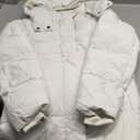 Skieer Women's Quilted Winter Coat Waterproof Ski Puffer Jacket Warm Parka with Detachable Hood (S, White)