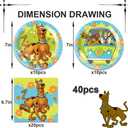 40PACK Scooby Party Supplies include 20 plates, 20 napkins for the Scooby birthday party decoration