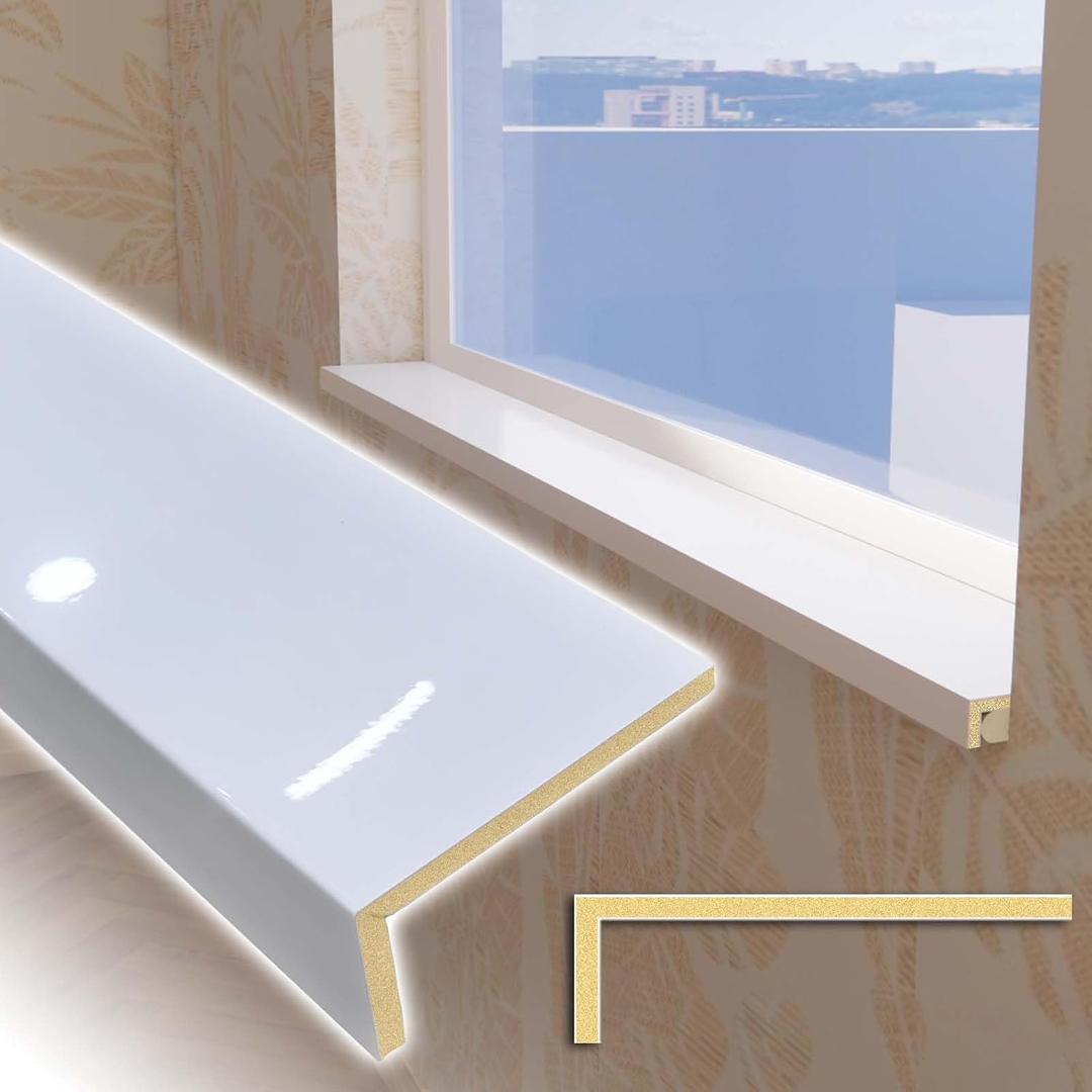 White Window Sill Protector 36 inch Wide, 4 inch Deep Waterproof PVC Window Sills Cover Board, Cuttable Windows Replacement Plate for Decor