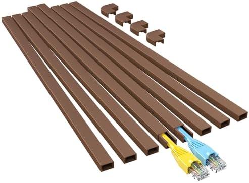 Yecaye Brown Cord Hider, One-Cord Channel Cord Cover on Wall, Cable Management Kit, Wire Covers for Cords, Cable Raceway,W0.59in H0.4in, Brown Yecaye Brown Cord Hider, One-Cord Channel Cord Cover on Wall, Cable Management Kit, Wire Covers for Cords, Cable Raceway,W0.59in H0.4in, Brown