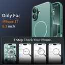 Magnetic for iPhone 17 Case, [Matte Solid Color] [Full Camera Protection] Protective Case for iPhone 17 - Deep Green