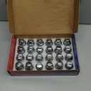 M12x1.5 Lug Nuts with Mag Flat Seat 24 pcs 13/16" 21mm Hex 1.46x1.18 Chrome Wheel Lug Nut Compatible with Tacoma 4Runner FJ Cruiser Corolla