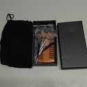 TecUnite 4 Pieces Mustache Scissors Grooming Kit for Men, Beard Trimmer Set, 2 Small Combs and 2 Scissors Beard Trimming Kit with Storage Bag Box