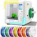 AOSEED X-Maker 3D Printer for Kids and Beginners, Fully Assembled High-Speed 3D Printer with 8 PLA Filament Set, Leveling-Free Bed, Wi-Fi Printing, Resume Printing, Silent, High Precision, with App