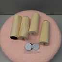 Wimarsbon Storage Ottoman, Modern Round Footrest with Soft Padded Seat, Teddy Velvet Footstool with Wood Legs, Accent Small Table or Plant Stand for Hallway, Living Room (Pink)