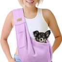 Pet Dog Sling Carrier for 3-10 lbs pet,Dog Purse Pouch,Dog Satchel,Reversible unadjustable Strap Travel Hand-Free Safe Bag Small Puppy Backpack (Lightpurple)